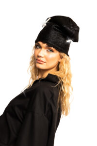 Metallic Black Teddy Beanie